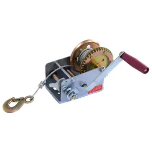 2000 lb 1 Ton Hand Crank Steel Gear Cable Wire Winch