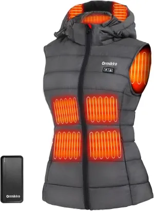[2024 All-New] Heated Vest Women - Detachable Heated Hood, With 7.4V 16000mAh Battery Pack
