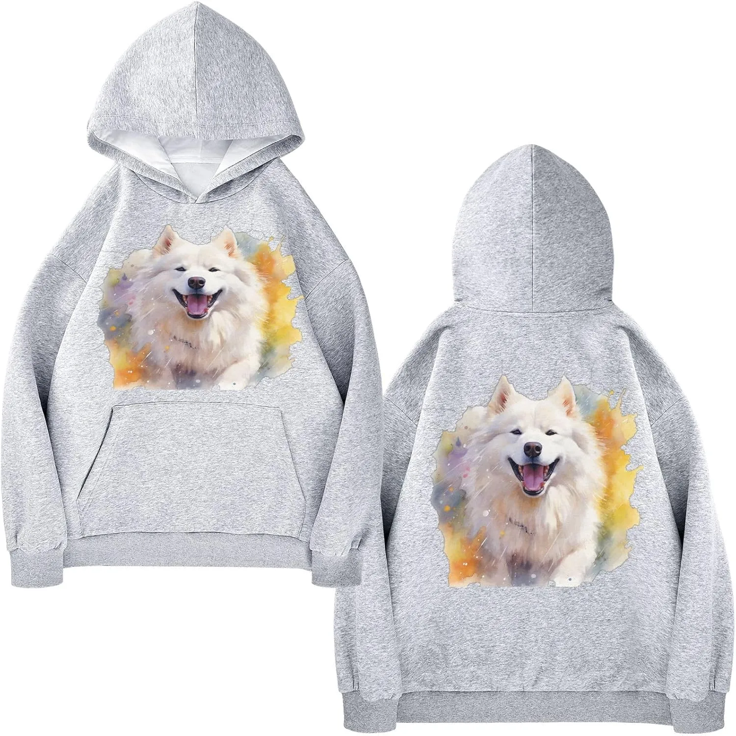 ALAZA Samoyed Dog Cute Womens Hoodie Women's Sweatshirts Oversized Pullover Fall Spring Outfits
