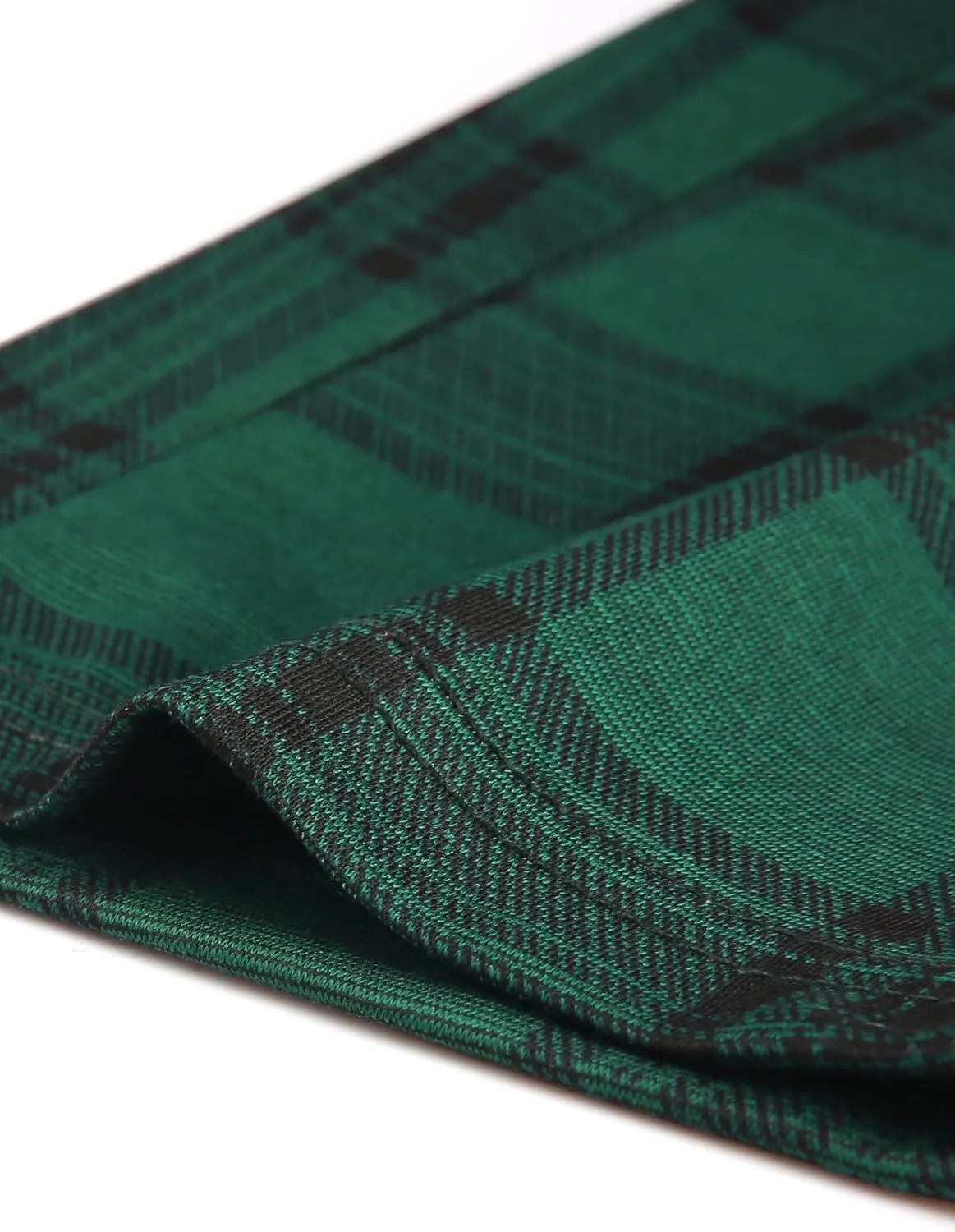Allegra K Women's Vintage Tartan Plaid Pants Elastic Waist Straight Long Trousers
