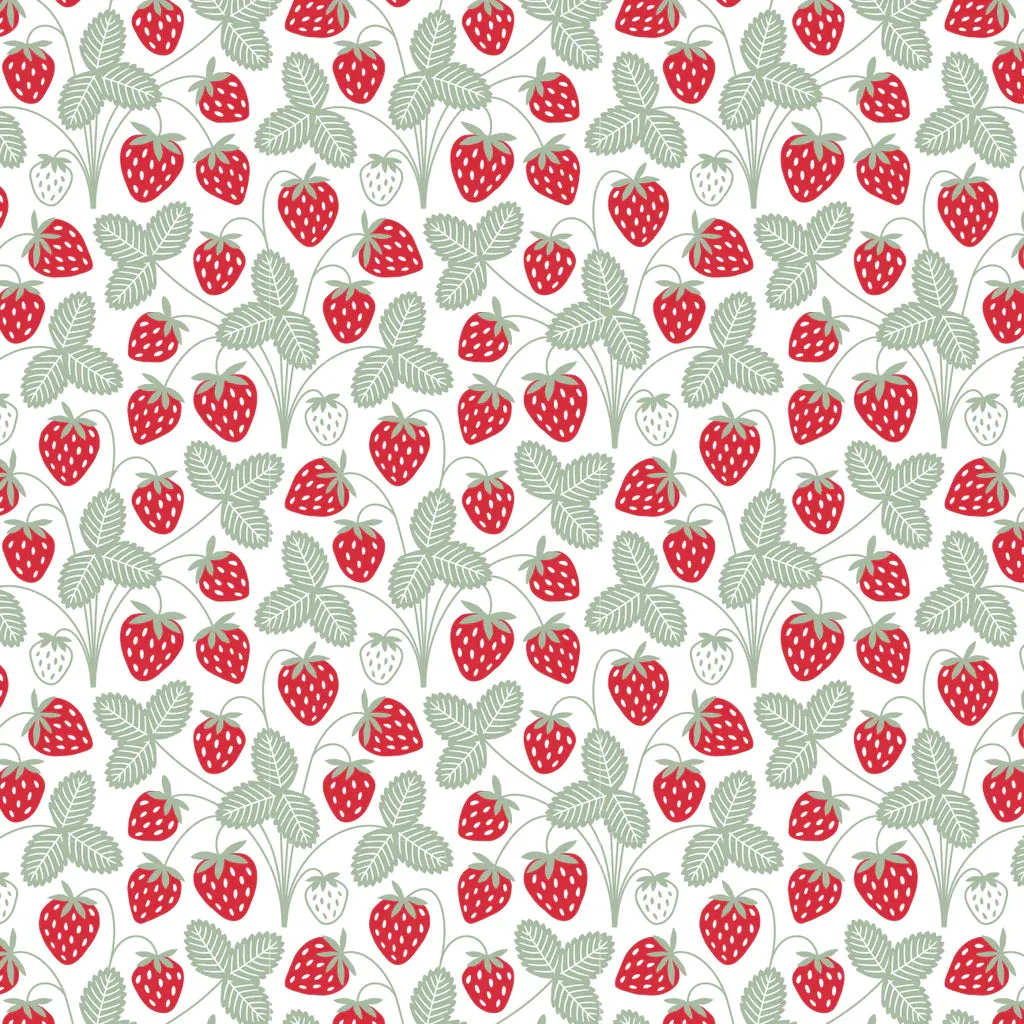 Alna Baby Dress, Strawberries Red & Green