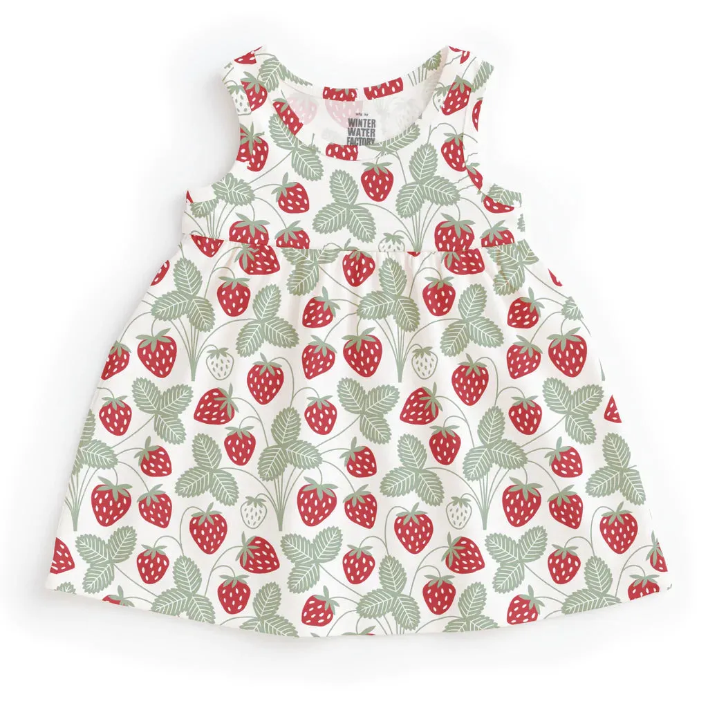 Alna Baby Dress, Strawberries Red & Green