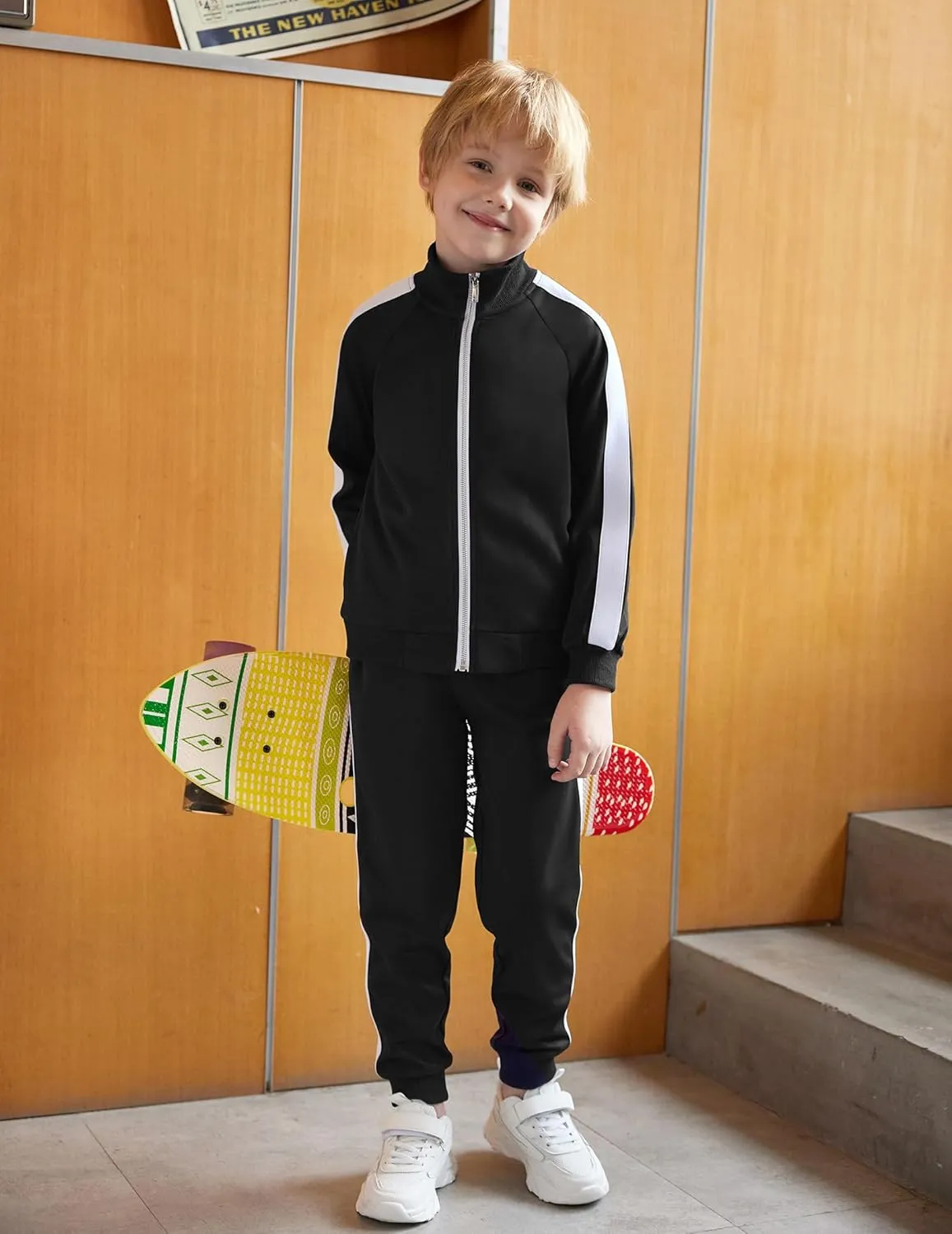 Arshiner Boy's 2 Pieces Full Zip Tracksuits Stylish Sport Jogging Suits Jacket & Pants Sweatsuit Set for 5-13 Years