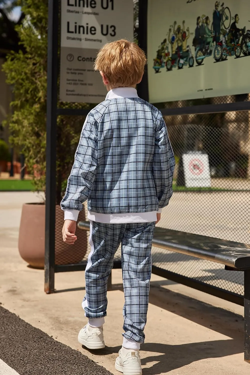 Arshiner Boy's 2 Pieces Full Zip Tracksuits Stylish Sport Jogging Suits Jacket & Pants Sweatsuit Set for 5-13 Years