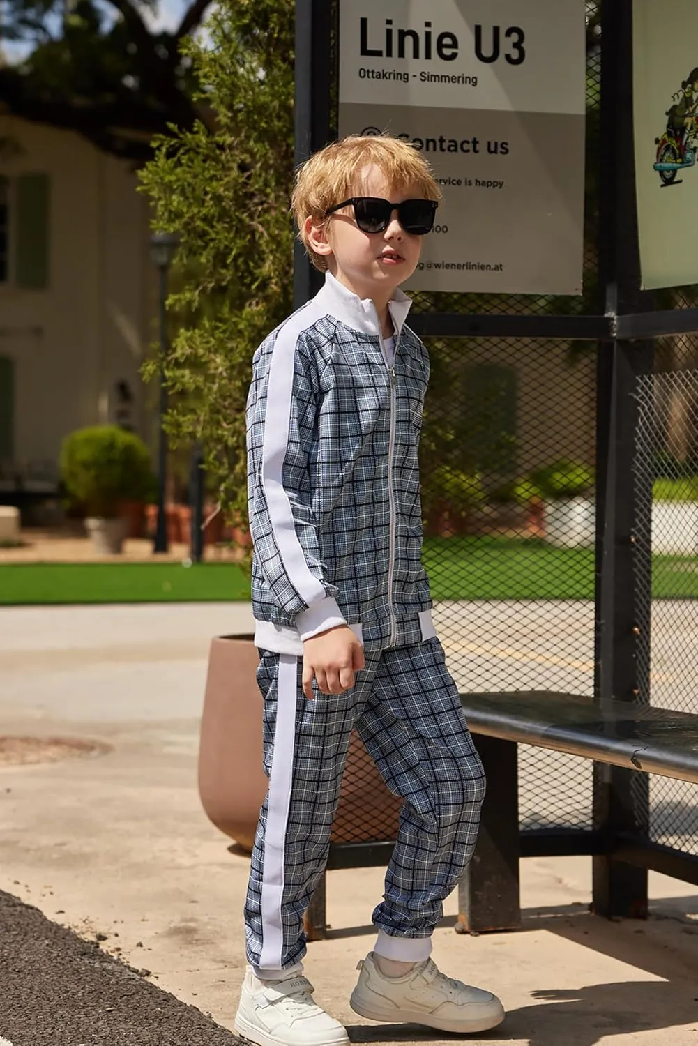 Arshiner Boy's 2 Pieces Full Zip Tracksuits Stylish Sport Jogging Suits Jacket & Pants Sweatsuit Set for 5-13 Years