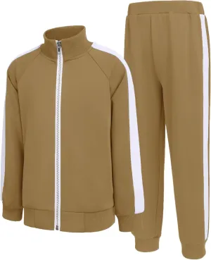 Arshiner Boy's 2 Pieces Full Zip Tracksuits Stylish Sport Jogging Suits Jacket & Pants Sweatsuit Set for 5-13 Years