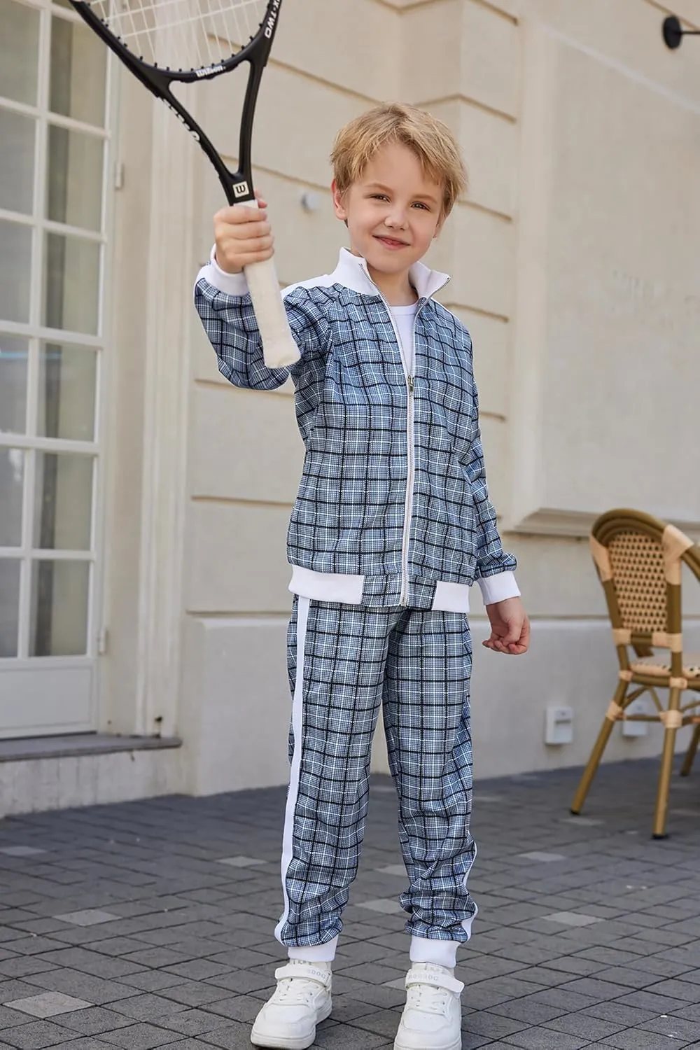 Arshiner Boy's 2 Pieces Full Zip Tracksuits Stylish Sport Jogging Suits Jacket & Pants Sweatsuit Set for 5-13 Years