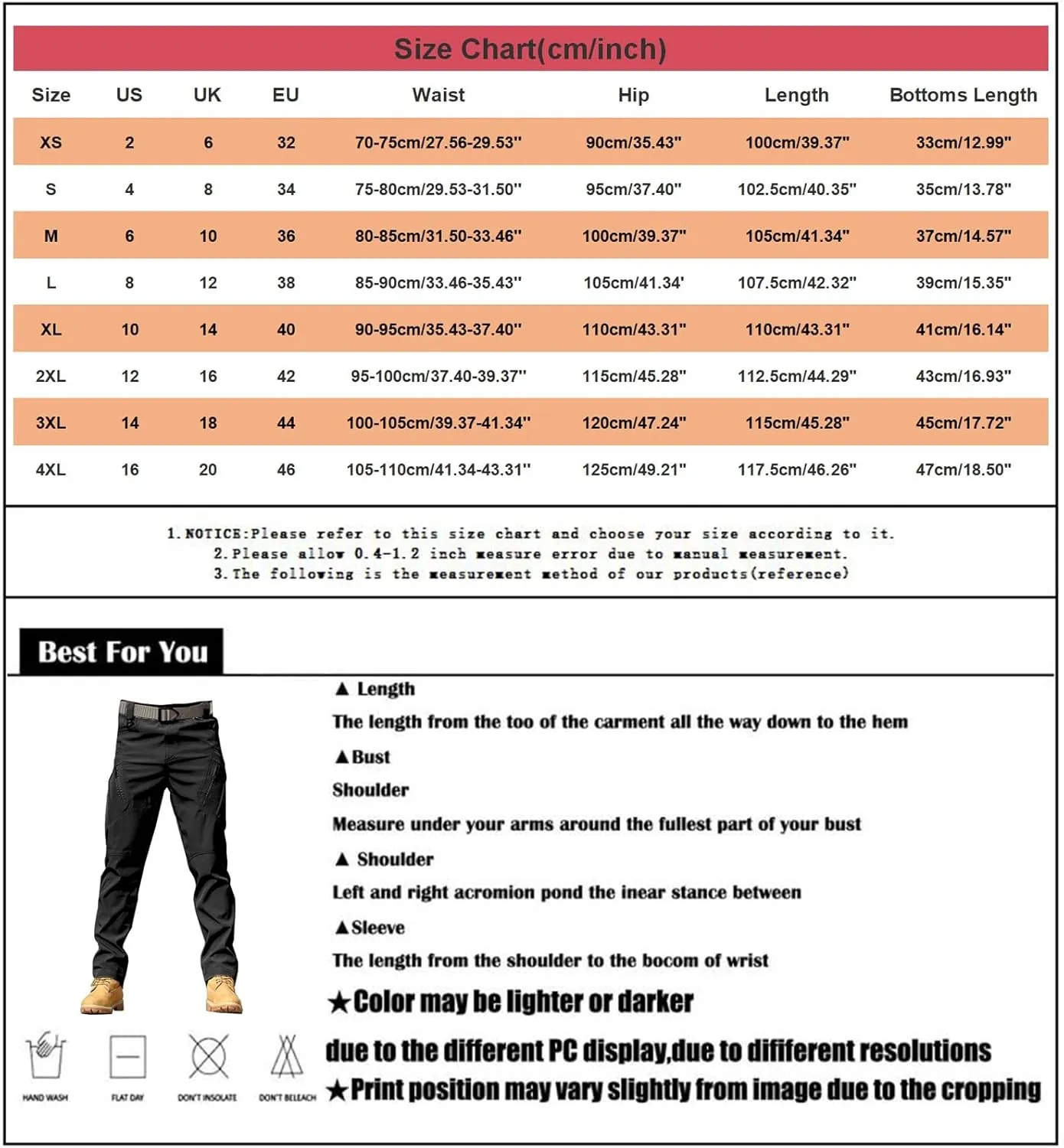 Athletic Pants for Men Men's Solid Color and Windproof and Rainproof Pants Winter Warm Straight Leg Gym Sweatpants