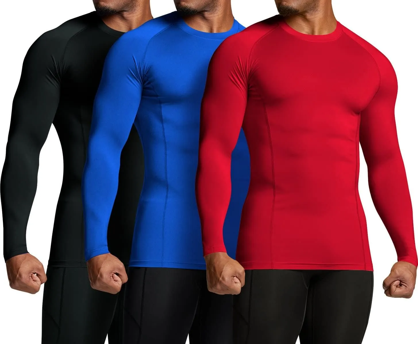 ATHLIO Men's UPF 50  Long Sleeve Compression Shirts, Water Sports Rash Guard Base Layer, Athletic Workout Shirt