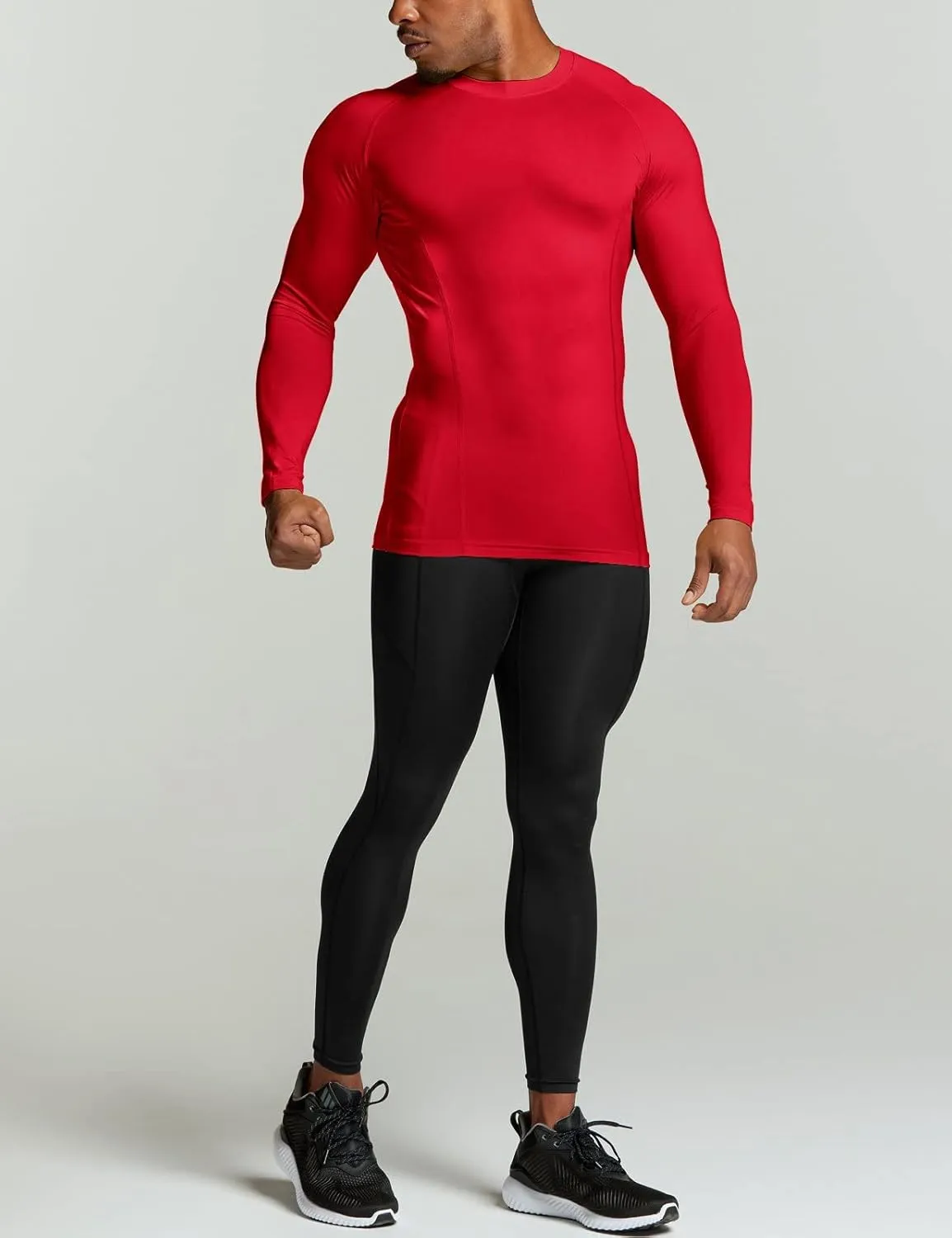 ATHLIO Men's UPF 50  Long Sleeve Compression Shirts, Water Sports Rash Guard Base Layer, Athletic Workout Shirt