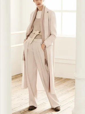 Autumn And Winter Fashion Solid Color Long Women'S Jacket