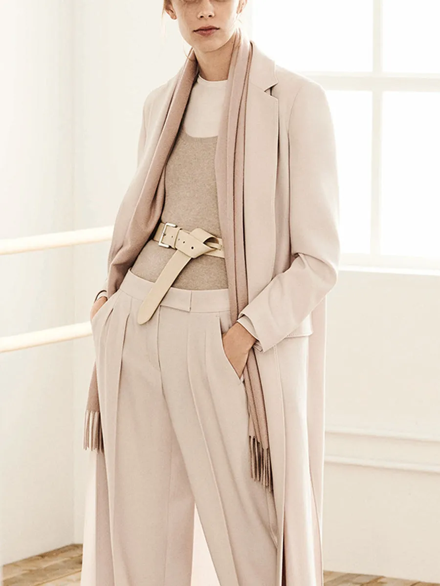 Autumn And Winter Fashion Solid Color Long Women'S Jacket