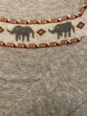 Autumn Cashmere Jacquard Elephant Crew