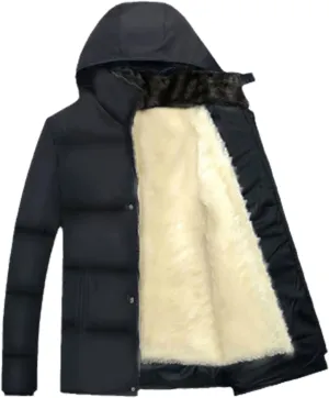 Autumn Winter Men Middle-Aged And Elderly Thickened Thermal Cotton-Padded Jacket Coat