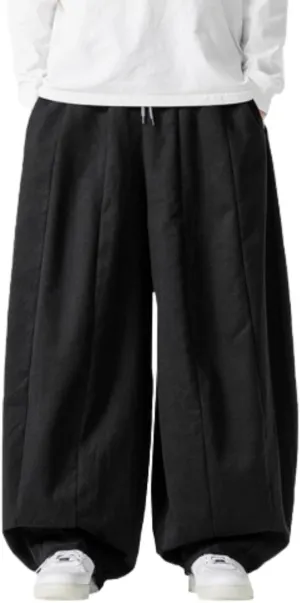 Baggy Pants Men Drawstring Elastic Waist Hip Hop Harem Pants Streetwear Casual Wide Leg Lantern Jogging Sweatpants