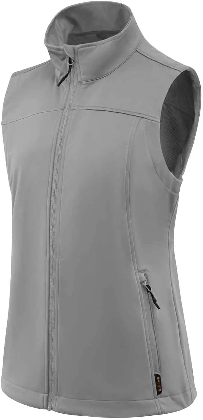 baleaf Women's Lightweight Vest Softshell Sleeveless Jacket Windproof Stand Collar with Zipper Pockets Running Hiking Golf