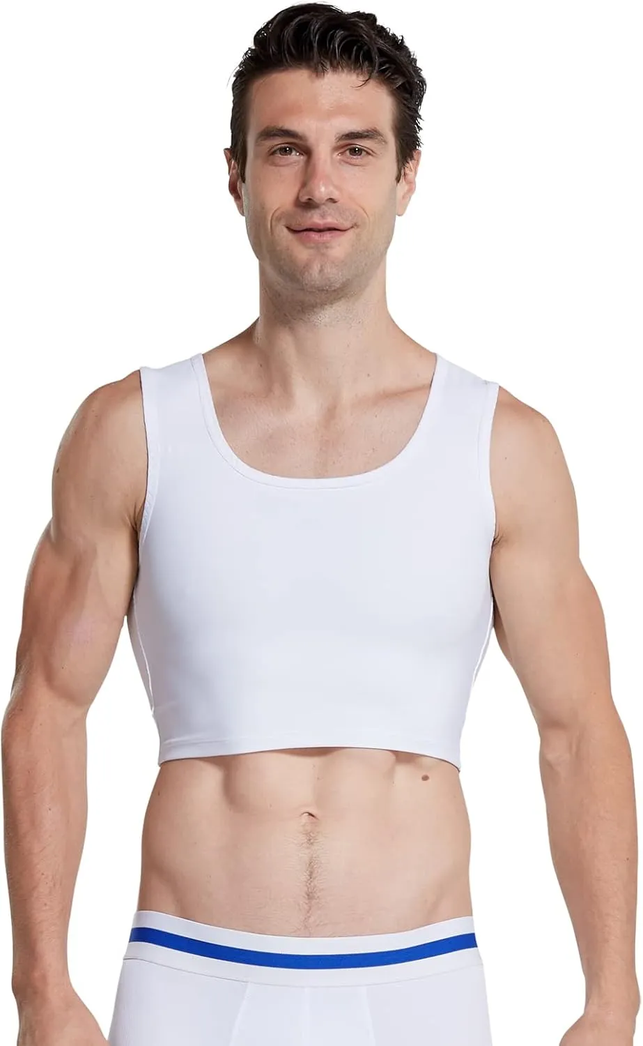 BaronHong Men Hide Gynecomastia Pullover Chest Binder Compression Slimming Undershirt Male Corset Tank Tops