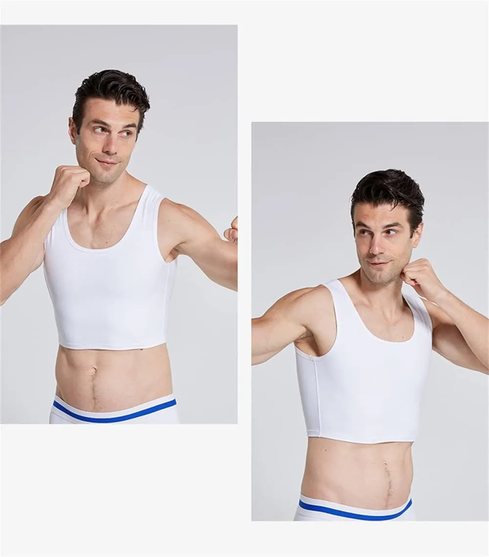 BaronHong Men Hide Gynecomastia Pullover Chest Binder Compression Slimming Undershirt Male Corset Tank Tops