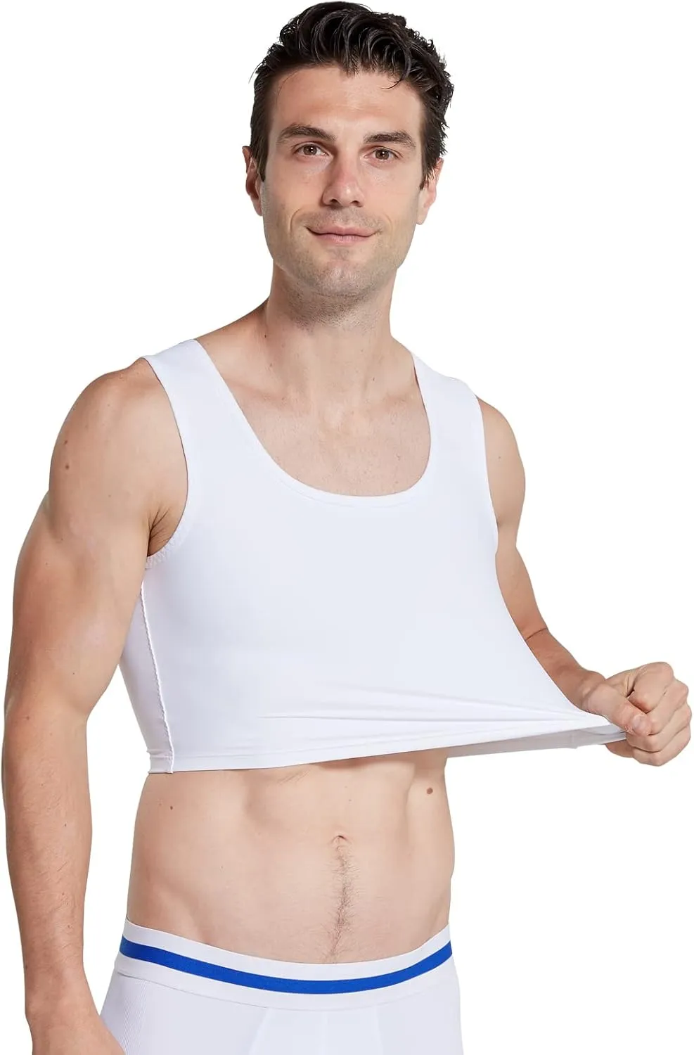 BaronHong Men Hide Gynecomastia Pullover Chest Binder Compression Slimming Undershirt Male Corset Tank Tops