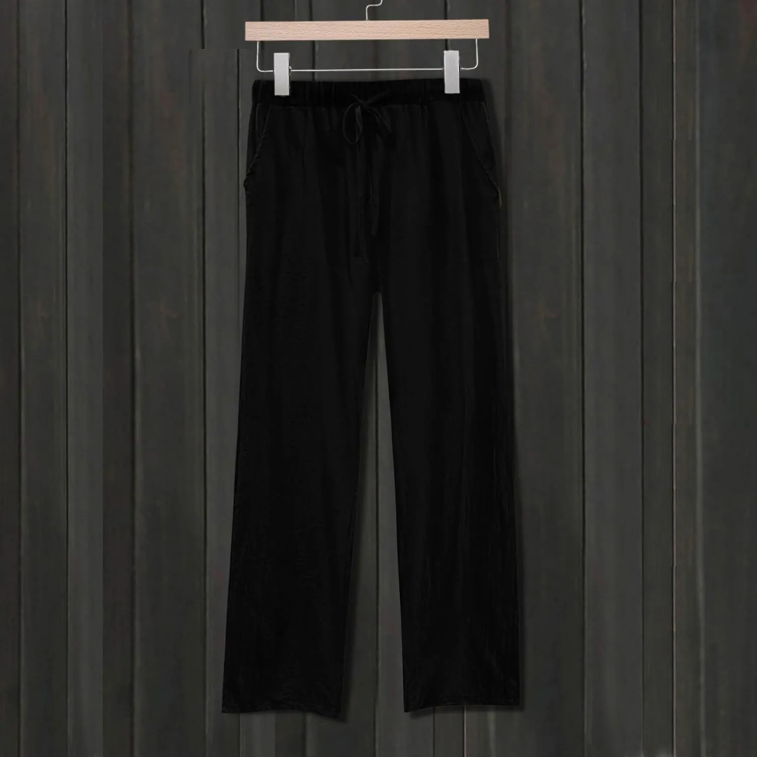 Barrel Pants for Women Winter Nice Business Capris with Pockets Fleece Lined Elastic Waist