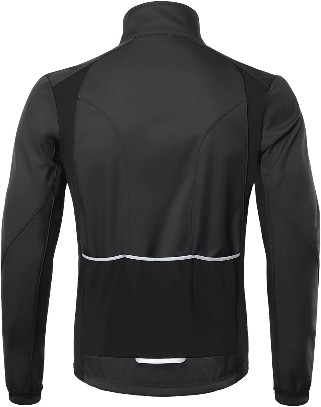 BERGRISAR Winter Cycling Jacket for Men with 6 Pockets Windproof Thermal Softshell Bike Jacket Running Windbreaker