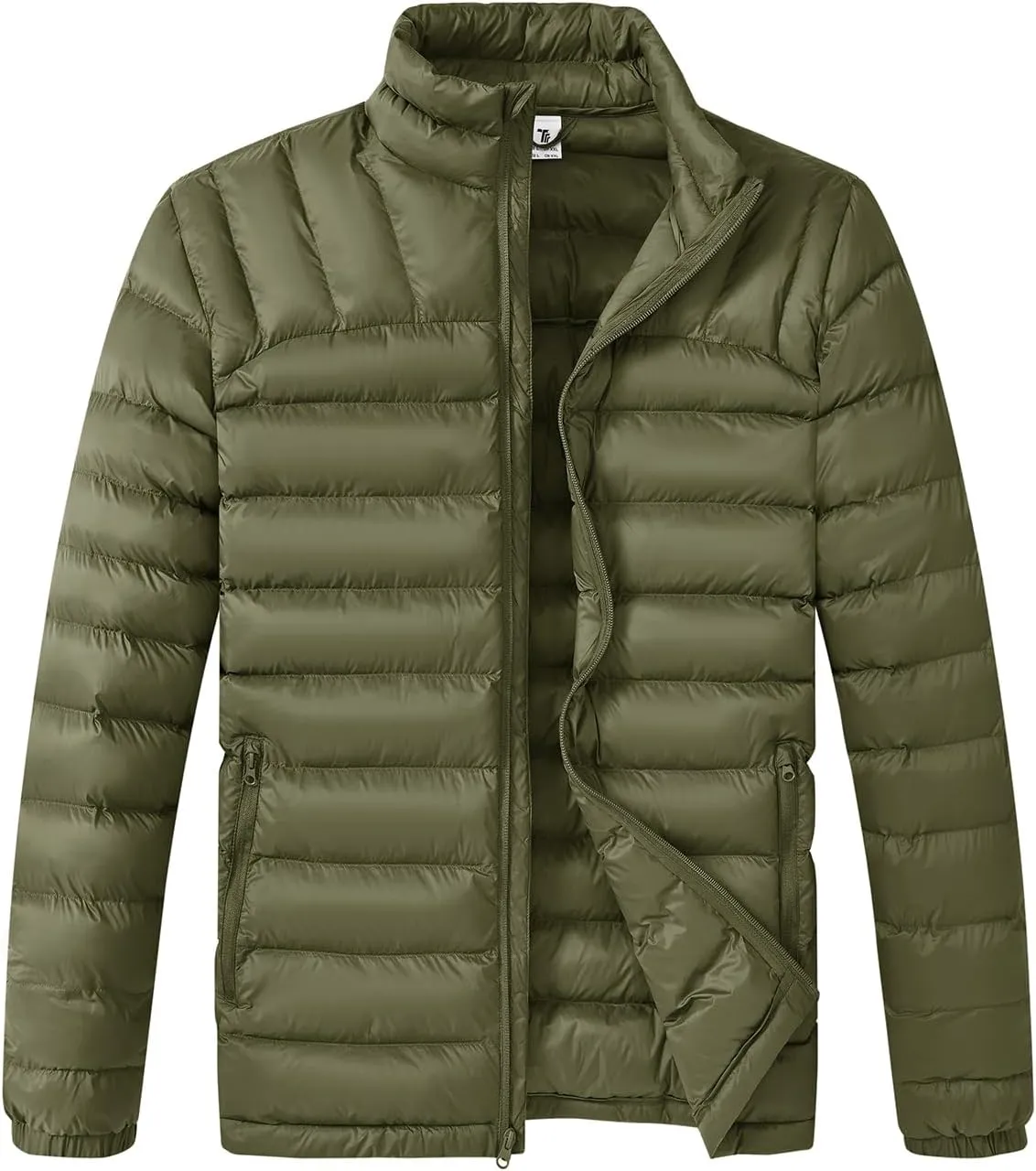 BGOWATU Men's Lightweight Packable Puffer Jacket Warm Winter Jacket for Men Down Alternative Puffy Coat
