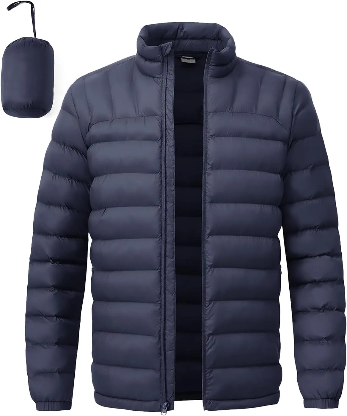 BGOWATU Men's Lightweight Packable Puffer Jacket Warm Winter Jacket for Men Down Alternative Puffy Coat