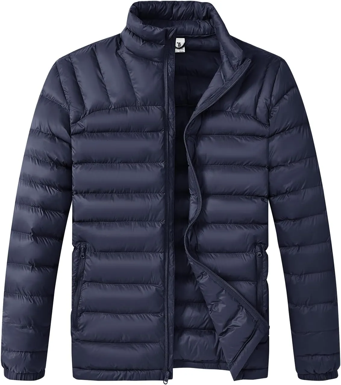 BGOWATU Men's Lightweight Packable Puffer Jacket Warm Winter Jacket for Men Down Alternative Puffy Coat