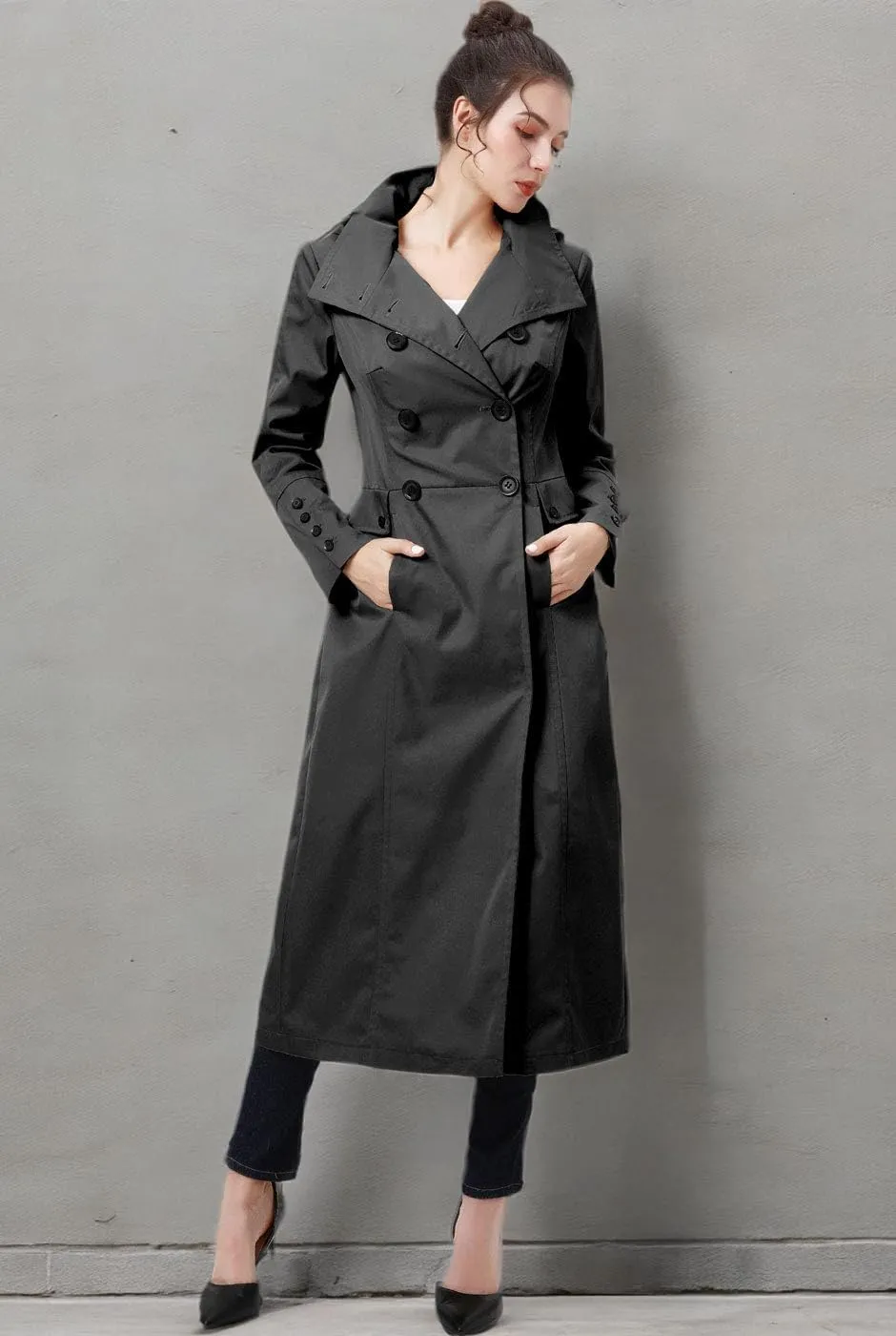 BGSD Women Kelly Waterproof Hooded Maxi Long Trench Coat - Regular & Plus Size