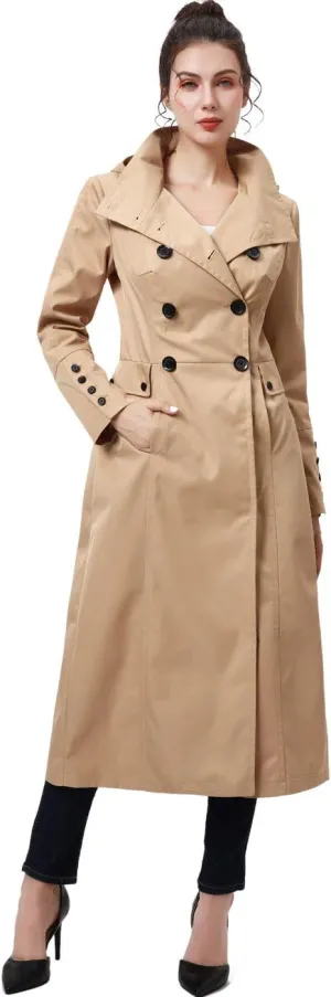 BGSD Women Kelly Waterproof Hooded Maxi Long Trench Coat - Regular & Plus Size