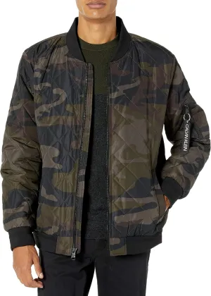 Calvin Klein Men's Quilted Zipper Detail Flight Jacket