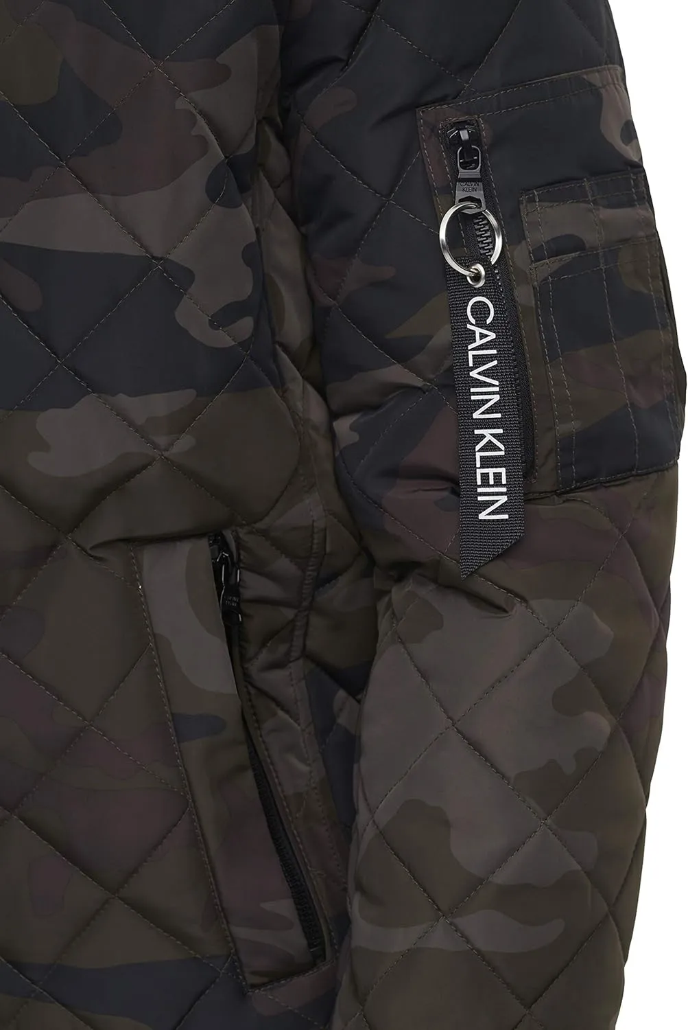 Calvin Klein Men's Quilted Zipper Detail Flight Jacket