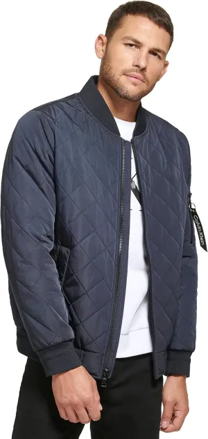 Calvin Klein Men's Quilted Zipper Detail Flight Jacket