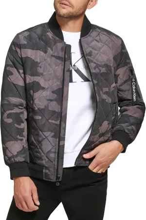 Calvin Klein Men's Quilted Zipper Detail Flight Jacket