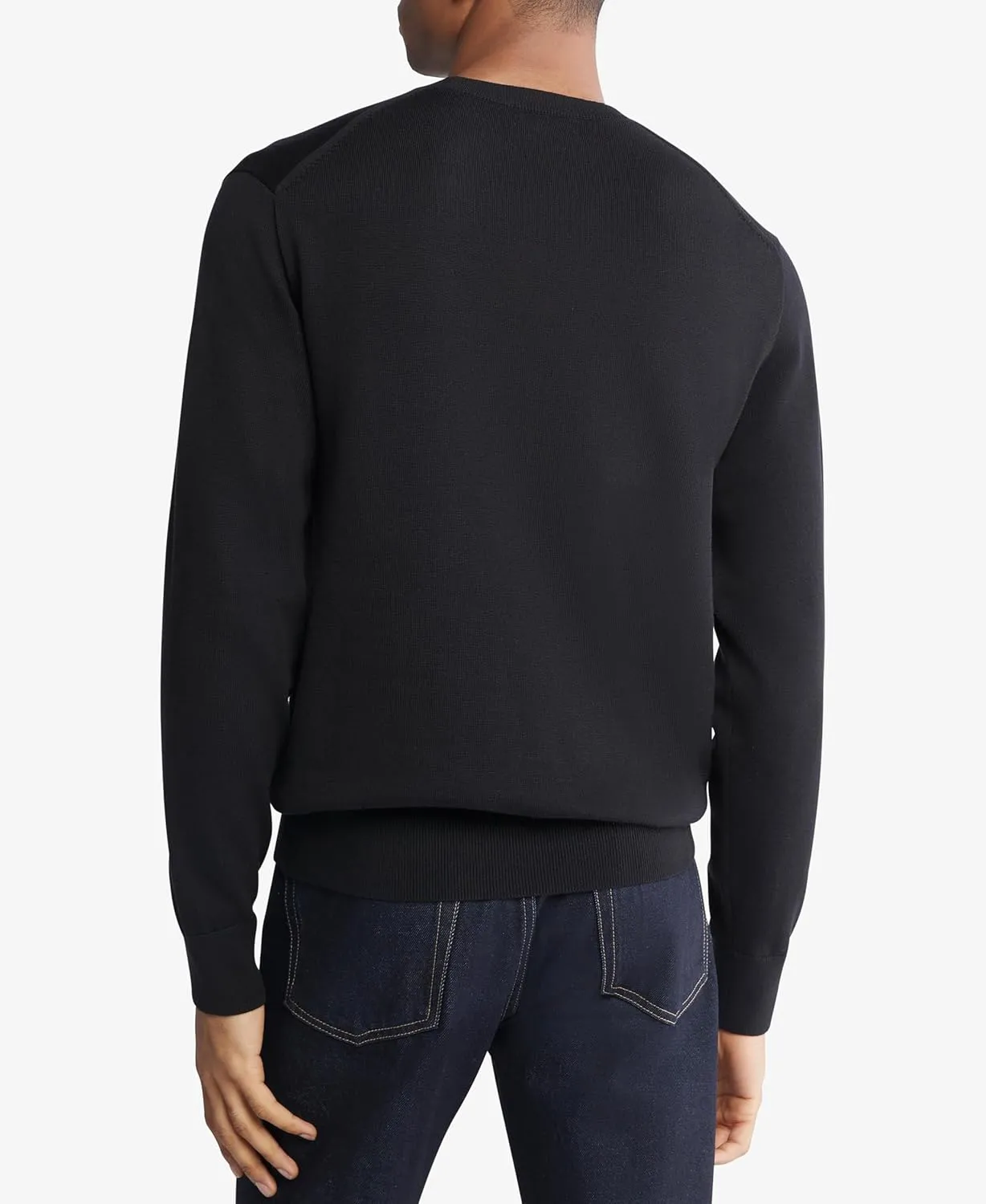 Calvin Klein Men's Supima Cotton Solid Monogram Logo Sweater