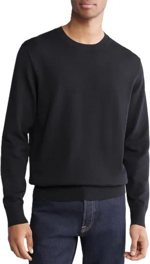Calvin Klein Men's Supima Cotton Solid Monogram Logo Sweater