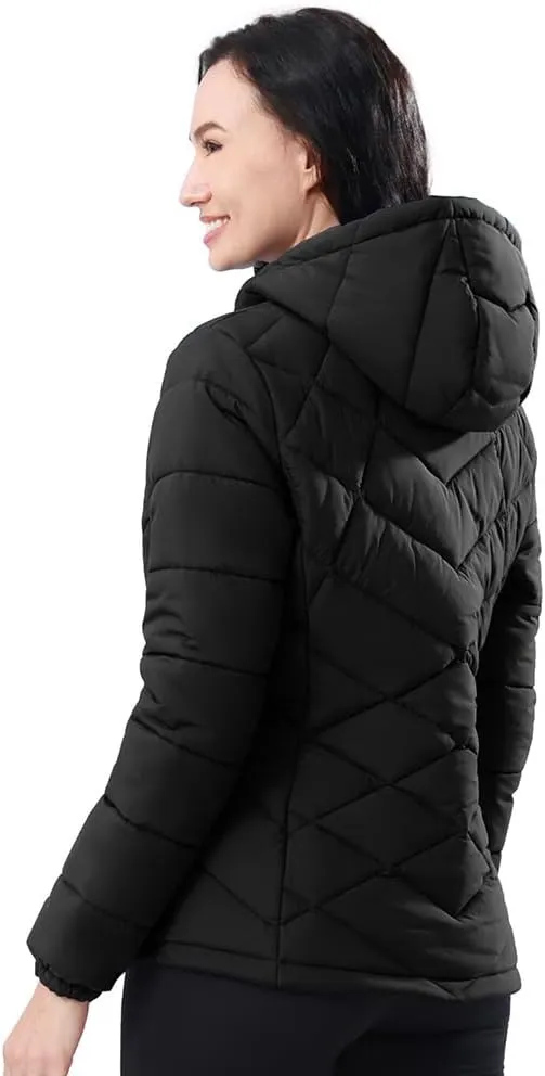 CAMEL CROWN Women's Hooded Puffer Jacket with Heat Reflective Lining Lightweight Winter Coat Warm Jacket