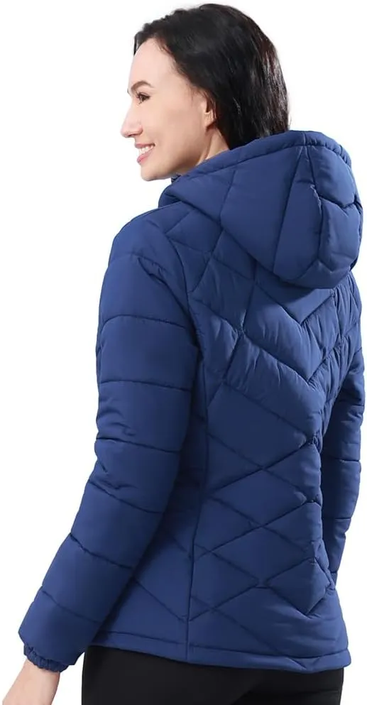 CAMEL CROWN Women's Hooded Puffer Jacket with Heat Reflective Lining Lightweight Winter Coat Warm Jacket