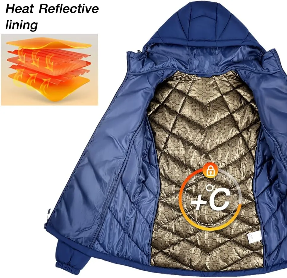CAMEL CROWN Women's Hooded Puffer Jacket with Heat Reflective Lining Lightweight Winter Coat Warm Jacket