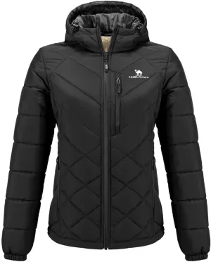 CAMEL CROWN Women's Hooded Puffer Jacket with Heat Reflective Lining Lightweight Winter Coat Warm Jacket