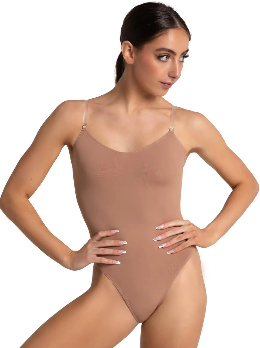 Capezio womens Camisole Leotard With Clear Transition Straps