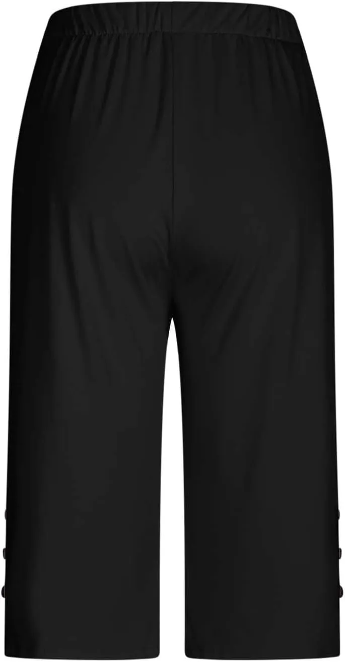 Capri Pants for Women Casual Summer Cropped Pants Plus Size Elastic Waist Capris Comfy Workout Loose Yoga Pants