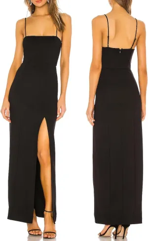 Capuffy Women's Spaghetti Straps Bodycon Maxi Dress Sexy Backless Thigh-High Slit Cocktail Party Dress 291