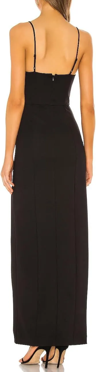 Capuffy Women's Spaghetti Straps Bodycon Maxi Dress Sexy Backless Thigh-High Slit Cocktail Party Dress 291