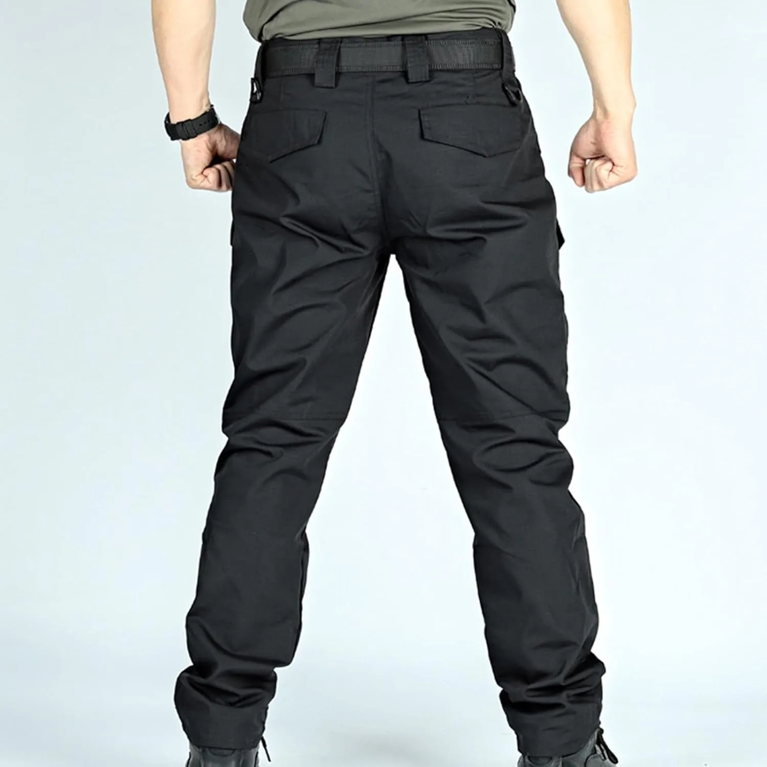 Cargo Pants Mens Fashion Camouflage Chino Trousers Elastic Waist Drawstring Tapered Jogger Gym Athletic Pants Outdoor