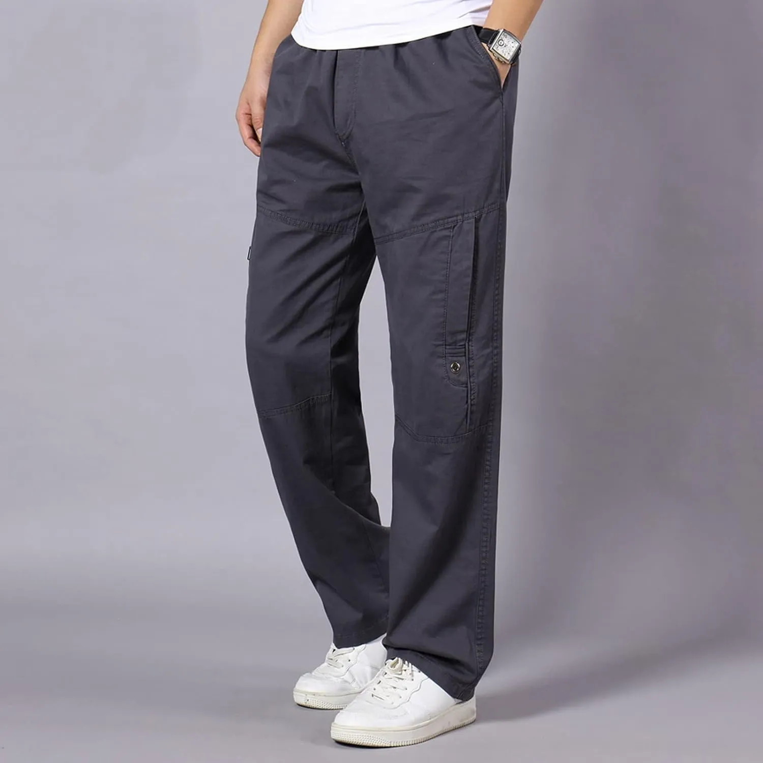 Cargo Sweatpants for Men Mens Lounge Pants Heavyweight Sweatpants Fleece Lined with Pockets Elastic Waist Cargo Pants