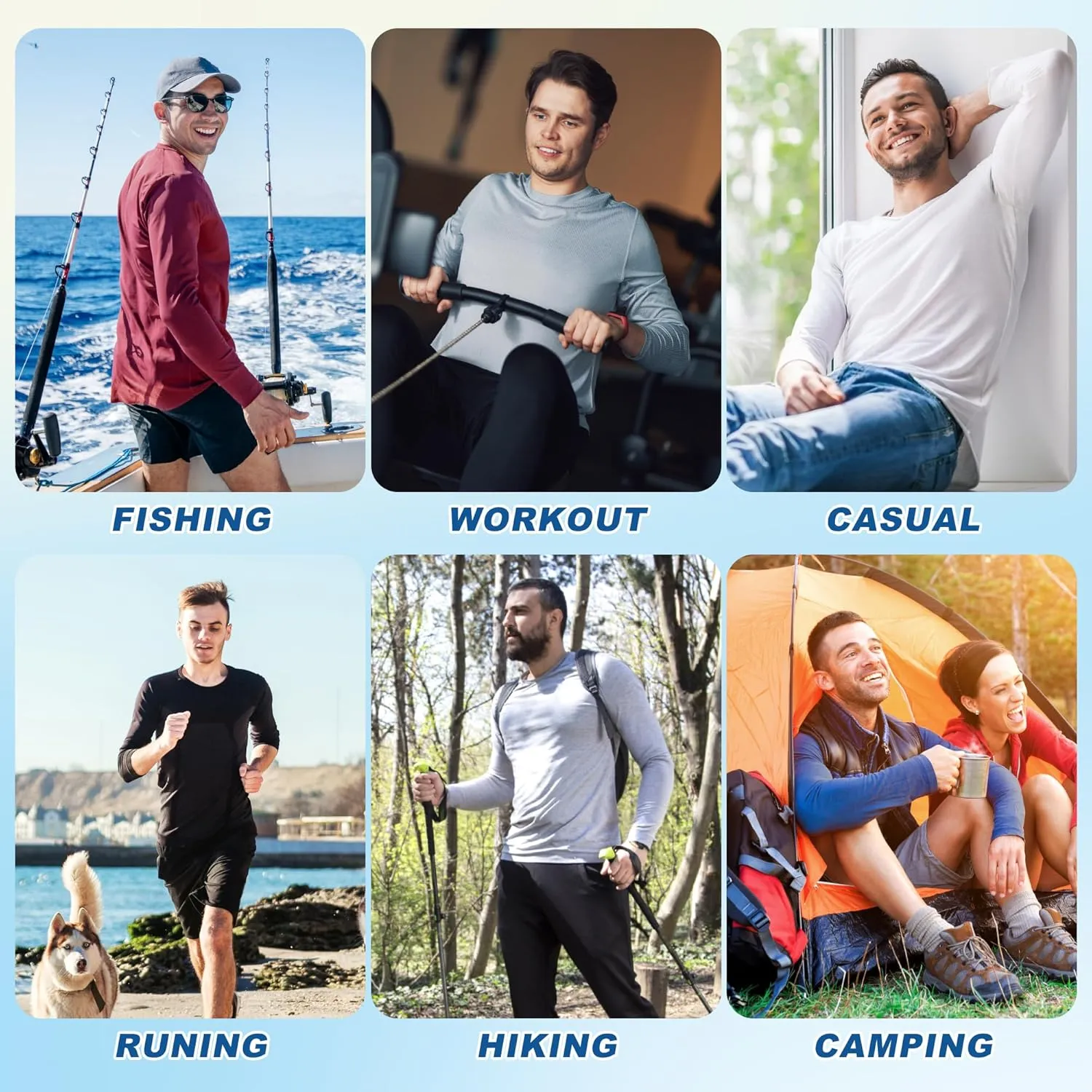 CE' CERDR Long Sleeve Shirts for Men - Quick Dry Moisture Wicking Sun Protection for Fishing Workout Casual