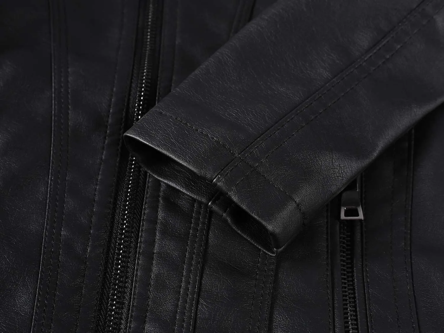 Children Leather Jacket Kids Motorcycle Biker Jacket Stand Collar Zipper Faux Leather Coat