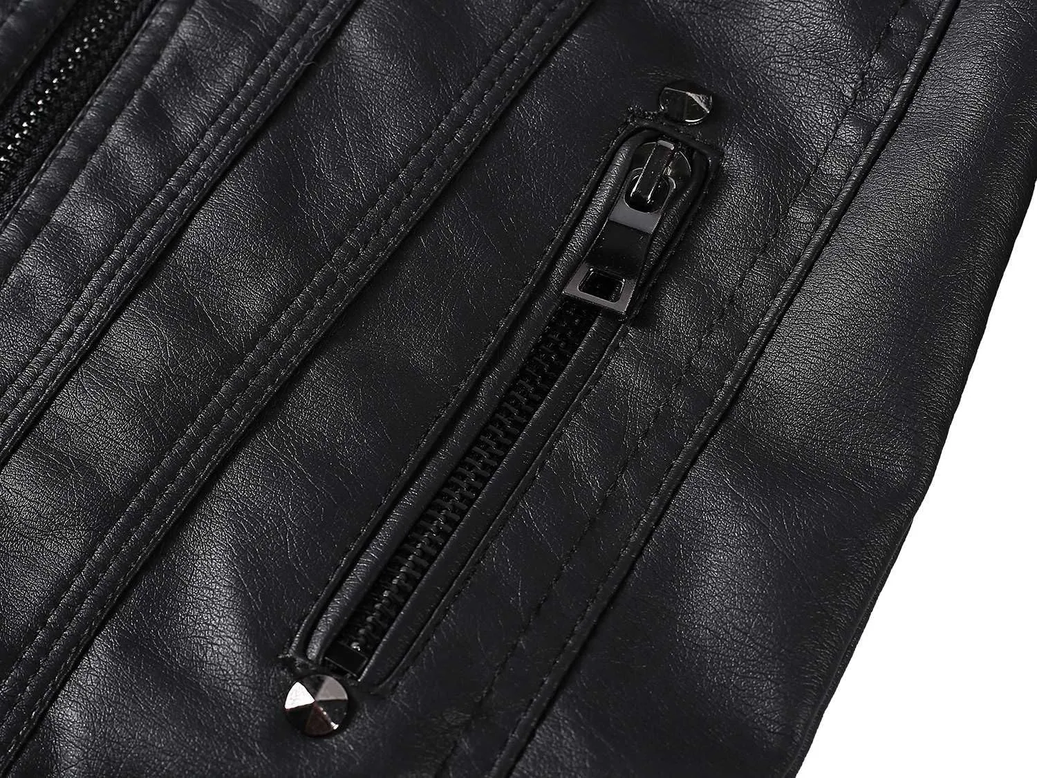 Children Leather Jacket Kids Motorcycle Biker Jacket Stand Collar Zipper Faux Leather Coat