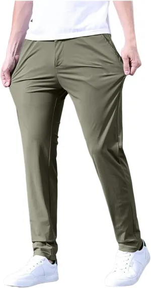 Chino Pants for MenMens Sweatpants with Pockets Elastic Waist Lightweight Loose Fit Joggers Drawstring Casual Atheltic Pants